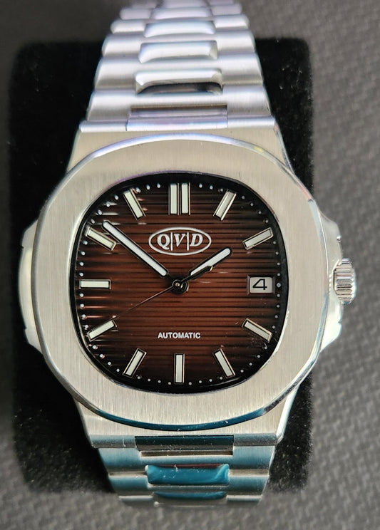 Retro Stainless - Brown ribbed dial